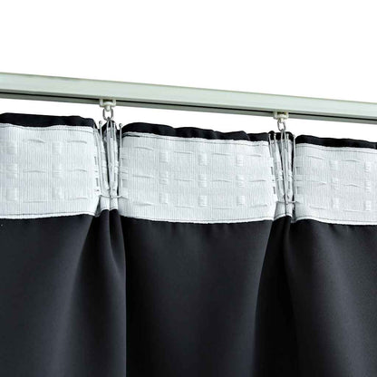 Tende Oscuranti con Ganci 2 pz Nere 140x225 cm | homemem39