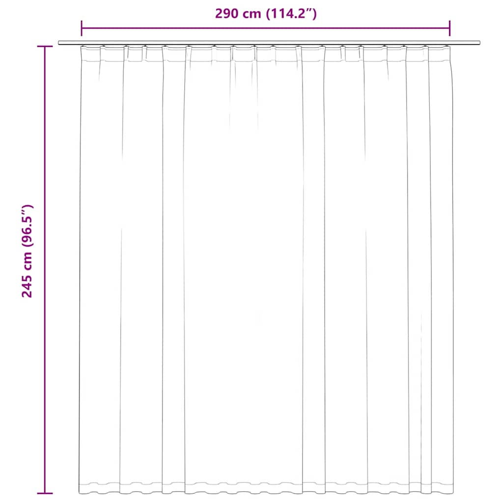 Tenda Oscurante con Ganci Nera 290x245 cm | homemem39