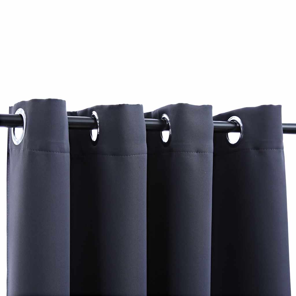 Tenda Oscurante con Anelli in Metallo Antracite 290x245 cm