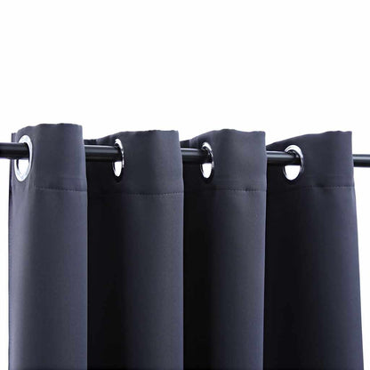 Tenda Oscurante con Anelli in Metallo Antracite 290x245 cm