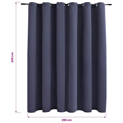 Tenda Oscurante con Anelli in Metallo Antracite 290x245 cm
