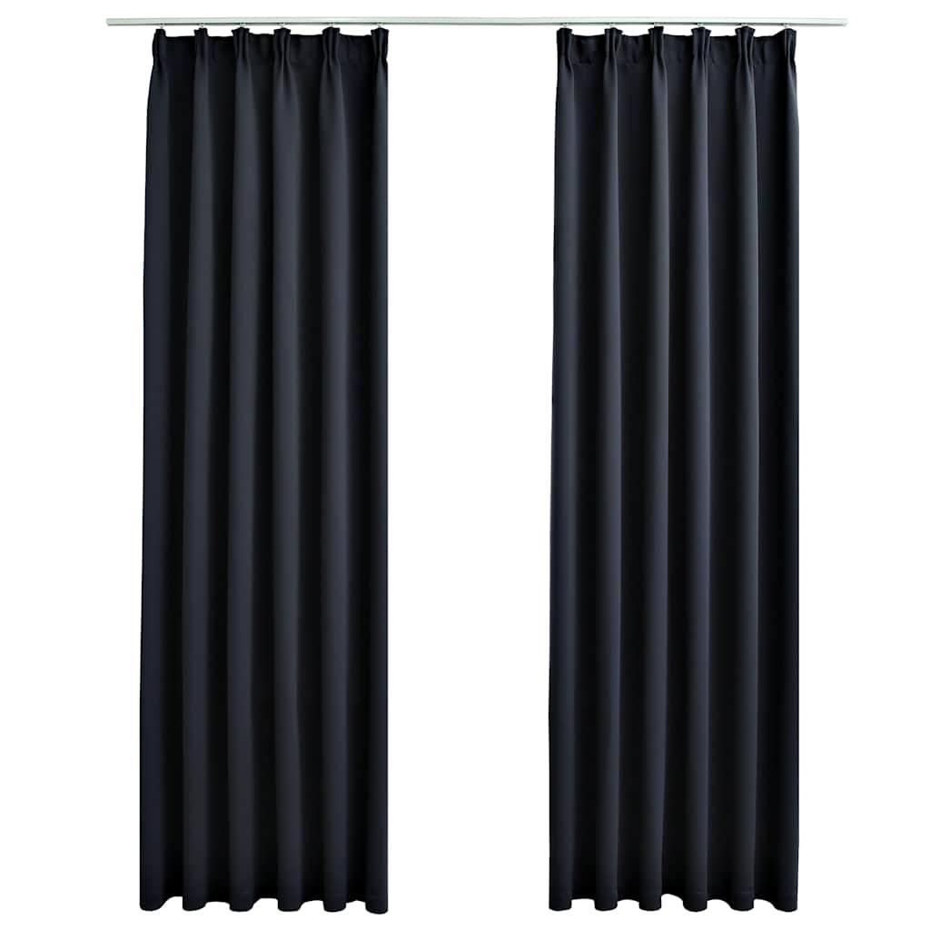 Tende Oscuranti con Ganci 2 pz Antracite 140x175 cm | homemem39