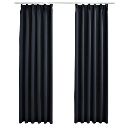 Tende Oscuranti con Ganci 2 pz Antracite 140x175 cm