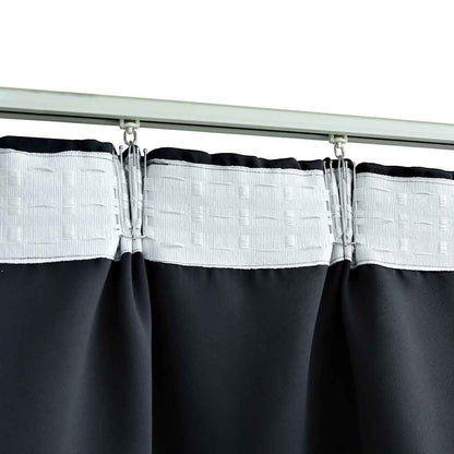 Tende Oscuranti con Ganci 2 pz Antracite 140x245 cm