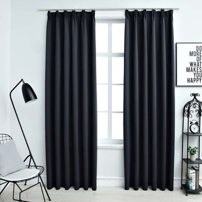 Tende Oscuranti con Ganci 2 pz Antracite 140x245 cm | homemem39