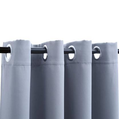 Tende Oscuranti con Anelli in Metallo 2 pz Grigie 140x175 cm | homemem39