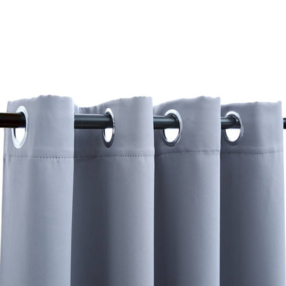 Tende Oscuranti con Anelli in Metallo 2 pz Grigie 140x225 cm | homemem39