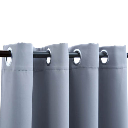 Tende Oscuranti con Anelli in Metallo 2 pz Grigie 140x245 cm | homemem39