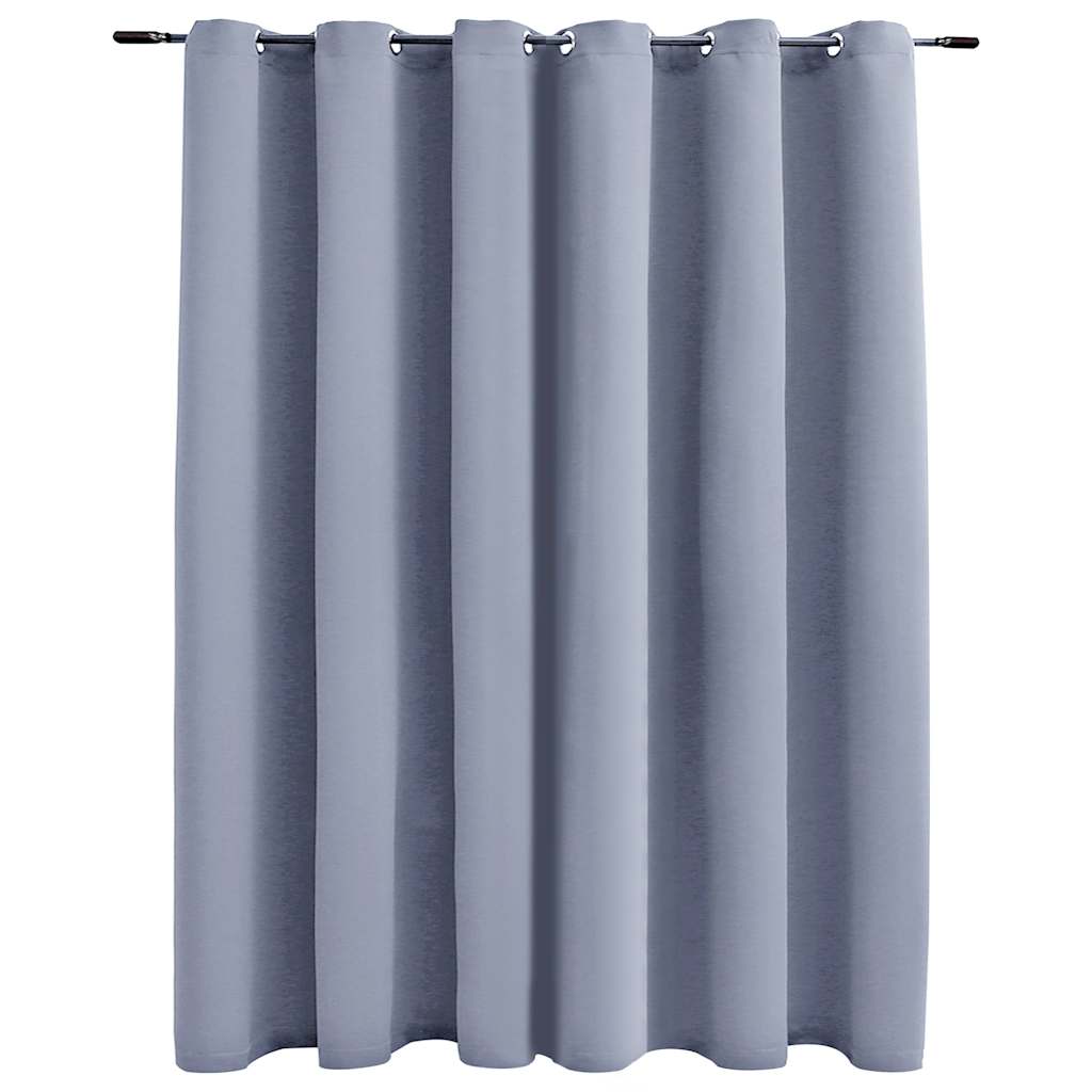 Tenda Oscurante con Anelli in Metallo Grigia 290x245 cm | homemem39