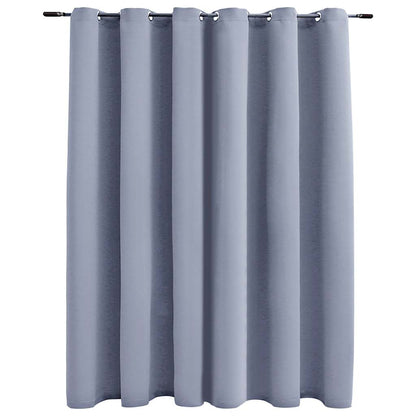 Tenda Oscurante con Anelli in Metallo Grigia 290x245 cm | homemem39