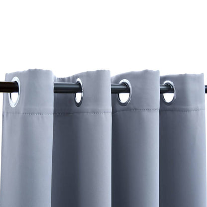 Tenda Oscurante con Anelli in Metallo Grigia 290x245 cm