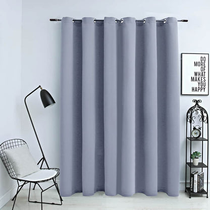 Tenda Oscurante con Anelli in Metallo Grigia 290x245 cm | homemem39
