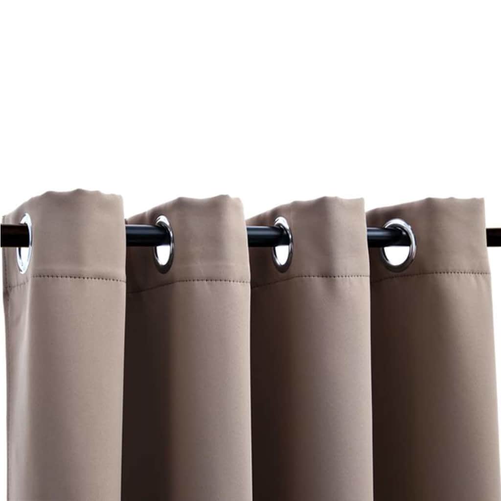 Tende Oscuranti con Anelli Metallo 2pz Grigio Talpa 140x175 cm | homemem39