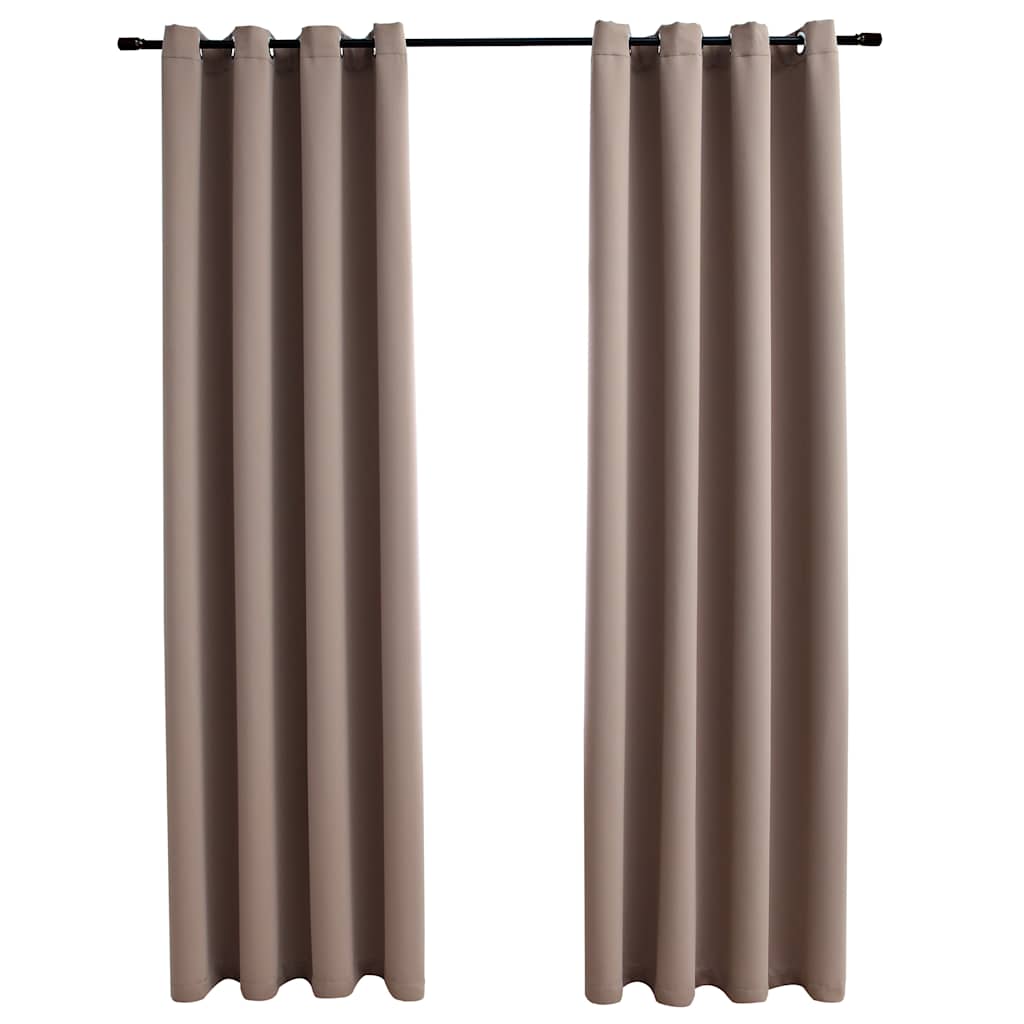 Tende Oscuranti con Anelli Metallo 2 pz Grigio Talpa 140x225 cm | homemem39