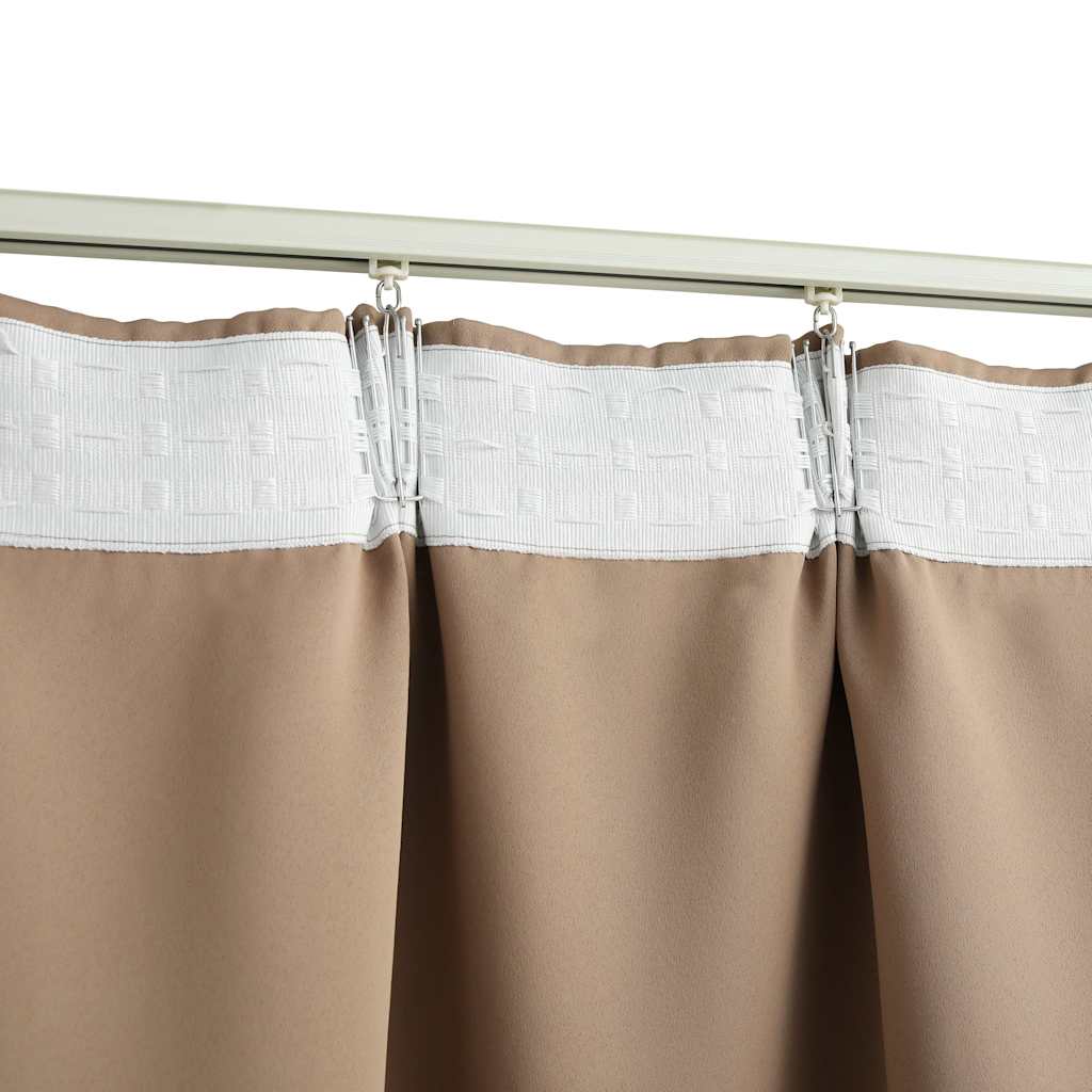 Tende Oscuranti con Ganci 2 pz Grigio Talpa 140x245 cm