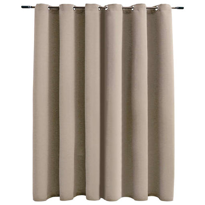 Tenda Oscurante con Anelli in Metallo Beige 290x245 cm | homemem39