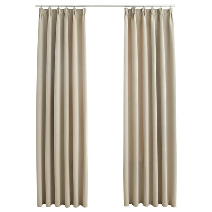 Tende Oscuranti con Ganci 2 pz Beige 140x175 cm | homemem39