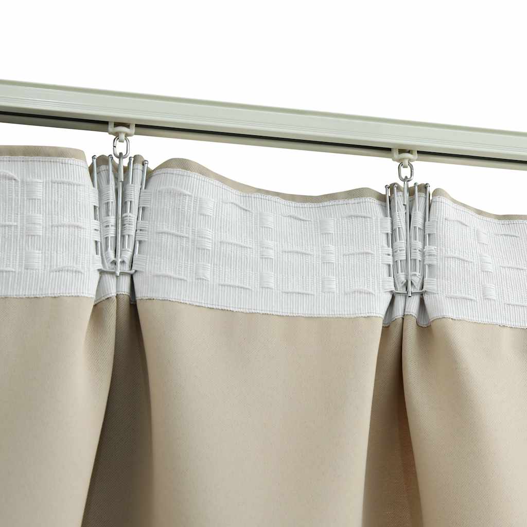 Tende Oscuranti con Ganci 2 pz Beige 140x175 cm | homemem39