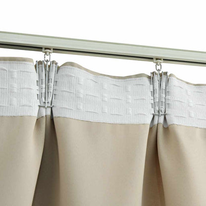 Tende Oscuranti con Ganci 2 pz Beige 140x175 cm | homemem39