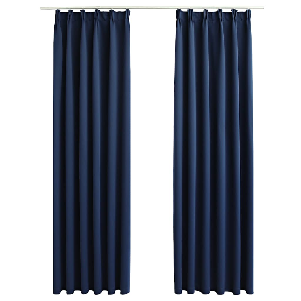 Tende Oscuranti con Ganci 2 pz Blu 140x245 cm | homemem39