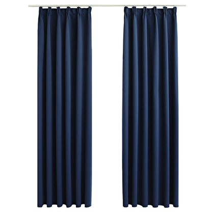Tende Oscuranti con Ganci 2 pz Blu 140x245 cm | homemem39