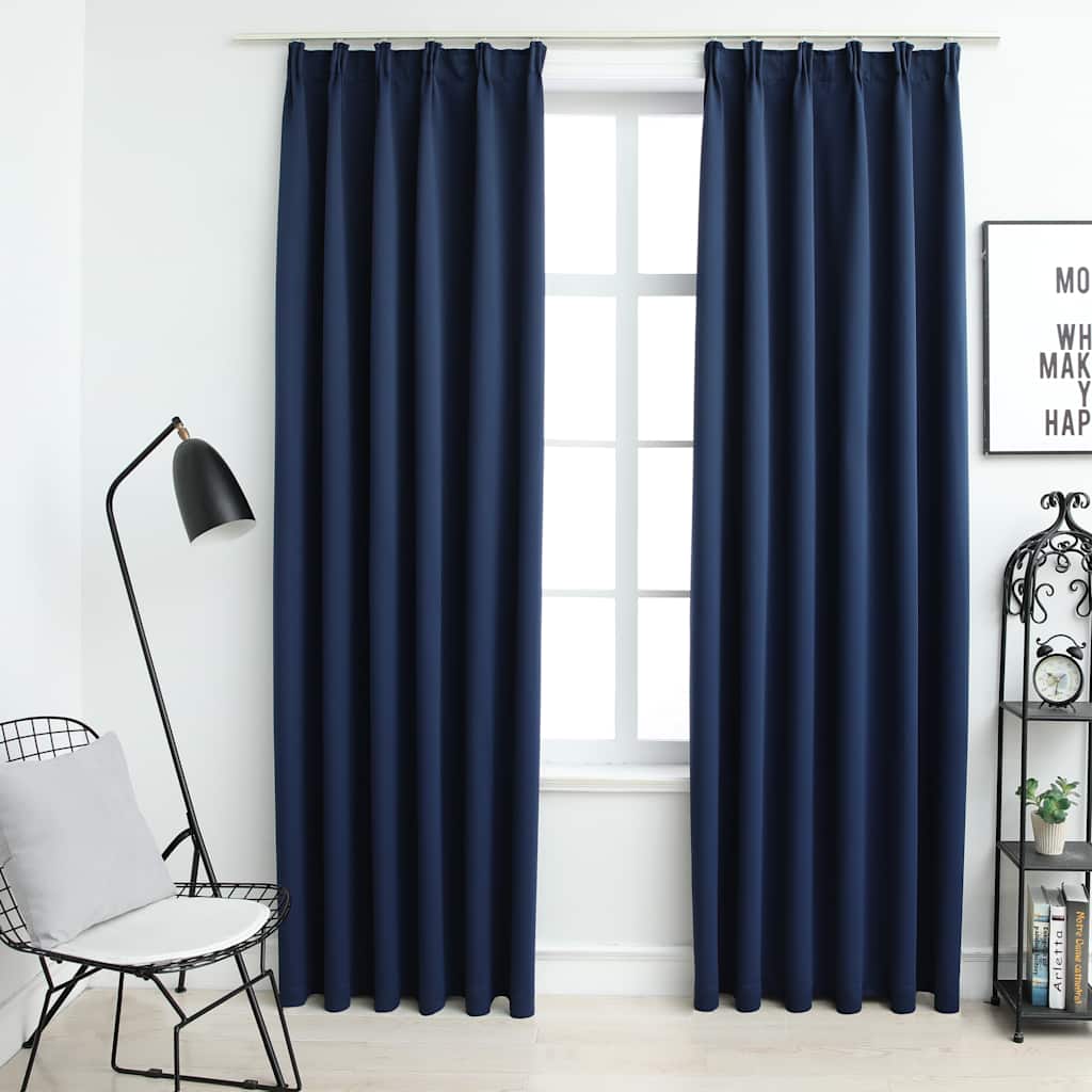Tende Oscuranti con Ganci 2 pz Blu 140x245 cm | homemem39