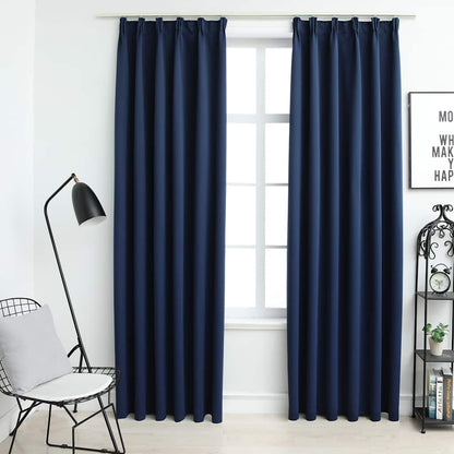 Tende Oscuranti con Ganci 2 pz Blu 140x245 cm | homemem39