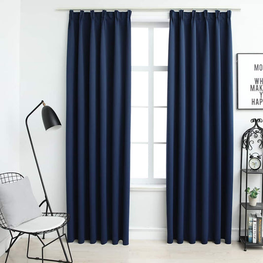 Tende Oscuranti con Ganci 2 pz Blu 140x245 cm | homemem39