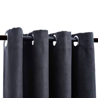 Tende Oscuranti con Anelli in Metallo 2 pz Antracite 140x175 cm | homemem39