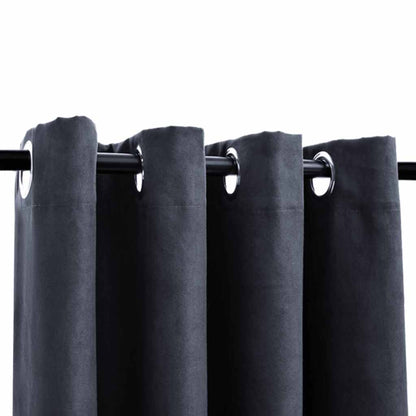 Tende Oscuranti con Anelli in Metallo 2 pz Antracite 140x225 cm | homemem39