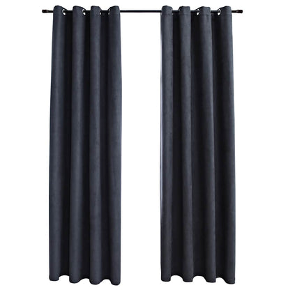 Tende Oscuranti con Anelli in Metallo 2 pz Antracite 140x245 cm | homemem39