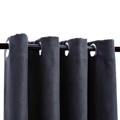 Tende Oscuranti con Anelli in Metallo 2 pz Antracite 140x245 cm | homemem39