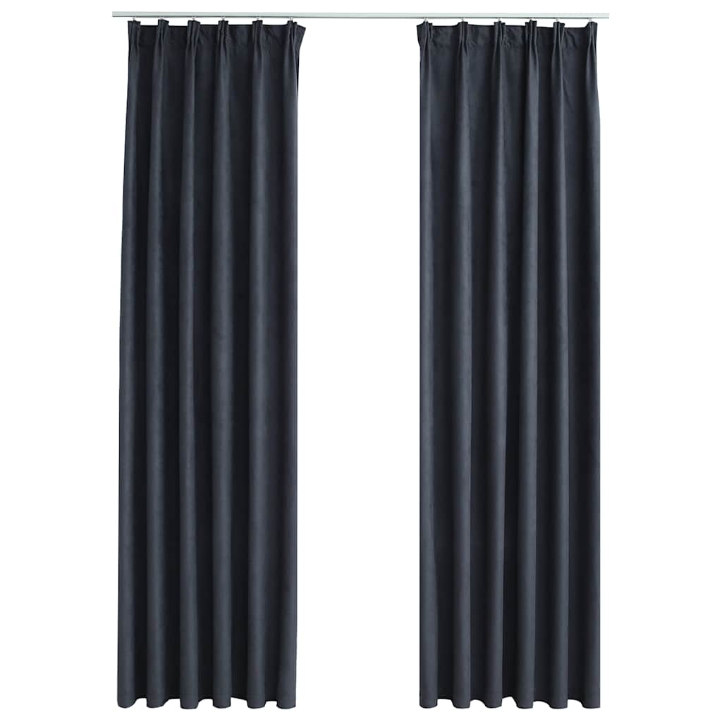 Tende Oscuranti con Ganci 2 pz Antracite 140x225 cm | homemem39