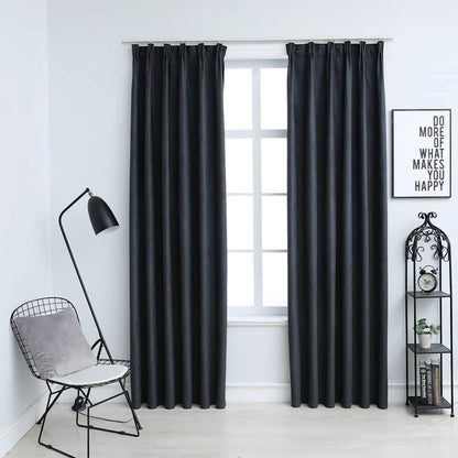 Tende Oscuranti con Ganci 2 pz Antracite 140x225 cm | homemem39