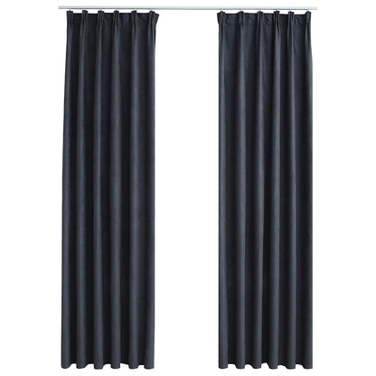 Tende Oscuranti con Ganci 2 pz Antracite 140x245 cm | homemem39