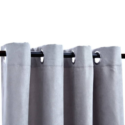 Tende Oscuranti con Anelli in Metallo 2 pz Grigie 140x225 cm | homemem39