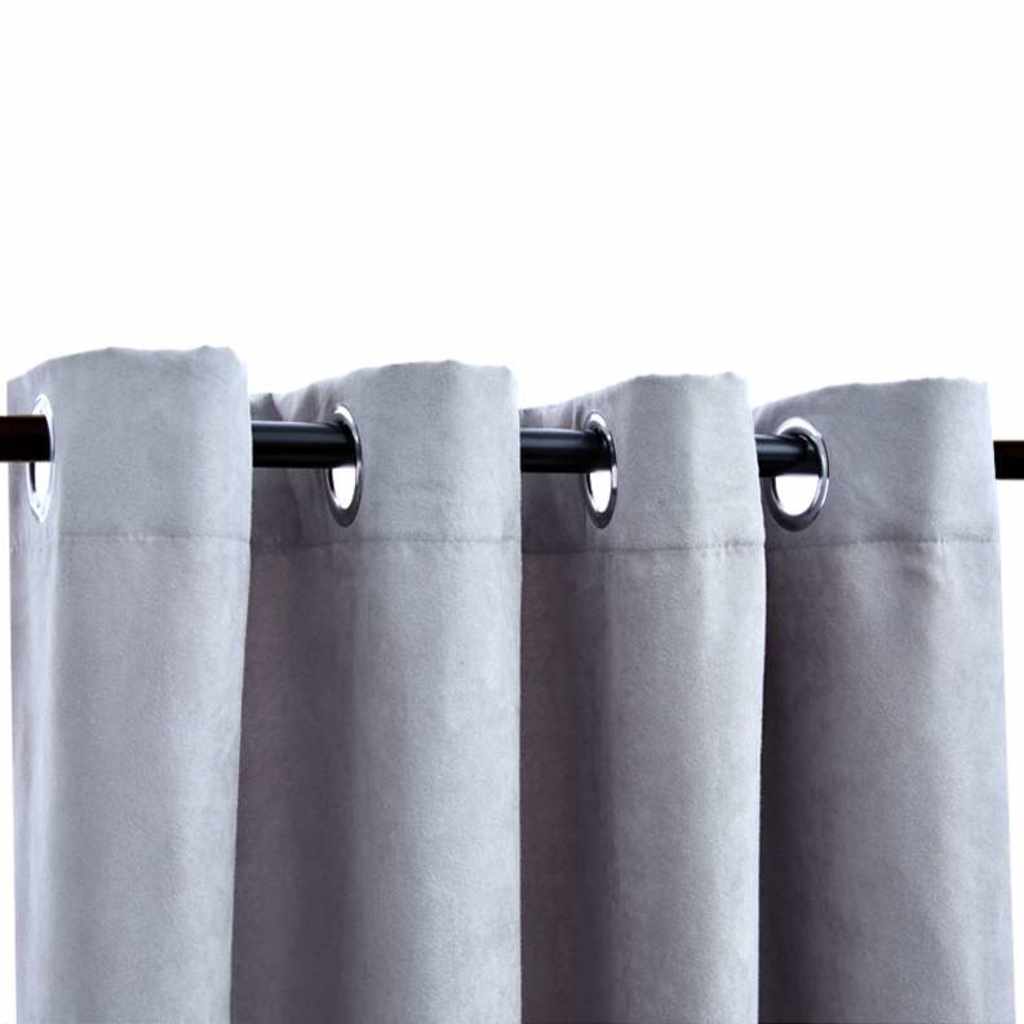 Tende Oscuranti con Anelli in Metallo 2 pz Grigie 140x245 cm | homemem39