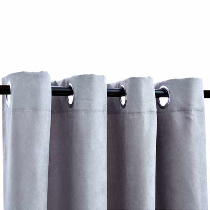Tende Oscuranti con Anelli in Metallo 2 pz Grigie 140x245 cm | homemem39