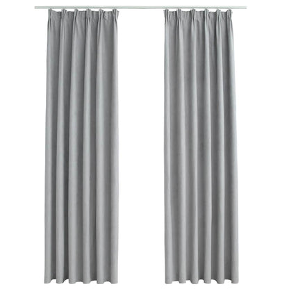 Tende Oscuranti con Ganci 2 pz Grigie 140x225 cm | homemem39