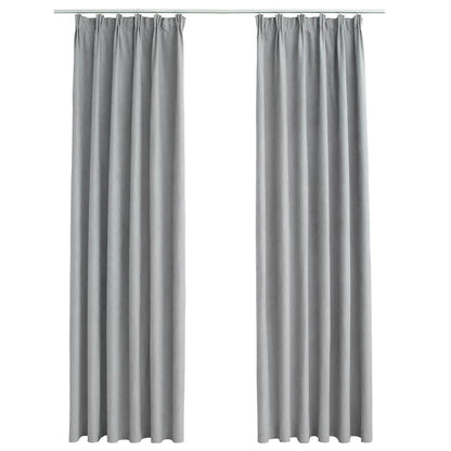 Tende Oscuranti con Ganci 2 pz Grigie 140x245 cm | homemem39