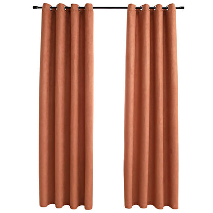 Tende Oscuranti con Anelli in Metallo 2 pz Ruggine 140x175 cm | homemem39