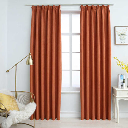 Tende Oscuranti con Ganci 2 pz Ruggine 140x225 cm | homemem39