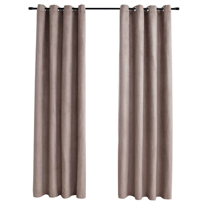 Tende Oscuranti con Anelli Metallo 2 pz Grigio Talpa 140x175 cm