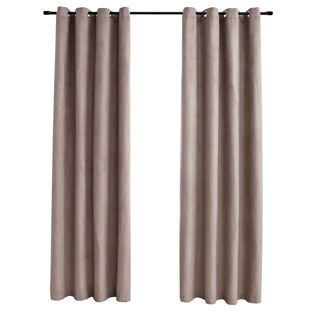 Tende Oscuranti con Anelli Metallo 2 pz Grigio Talpa 140x225 cm | homemem39