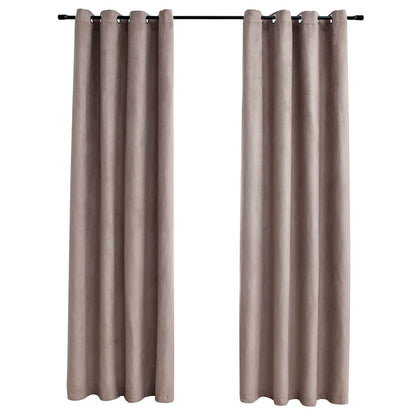 Tende Oscuranti con Anelli Metallo 2 pz Grigio Talpa 140x225 cm | homemem39