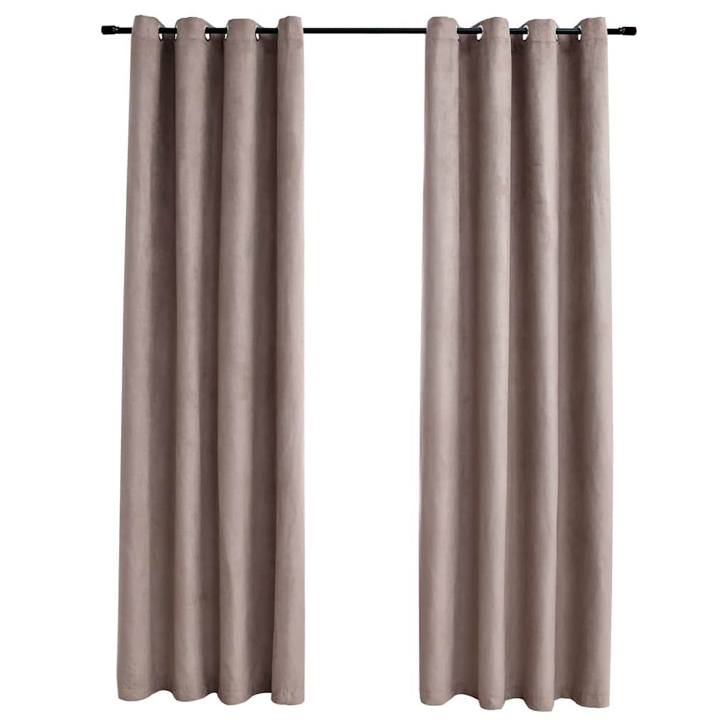 Tende Oscuranti con Anelli Metallo 2 pz Grigio Talpa 140x225 cm