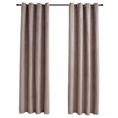 Tende Oscuranti con Anelli Metallo 2pz Grigio Talpa 140x245 cm | homemem39