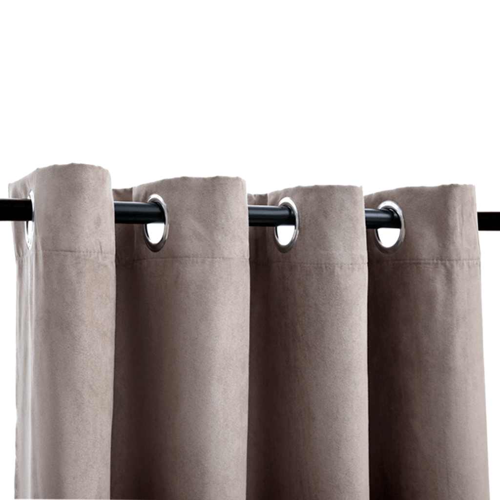 Tende Oscuranti con Anelli Metallo 2pz Grigio Talpa 140x245 cm | homemem39