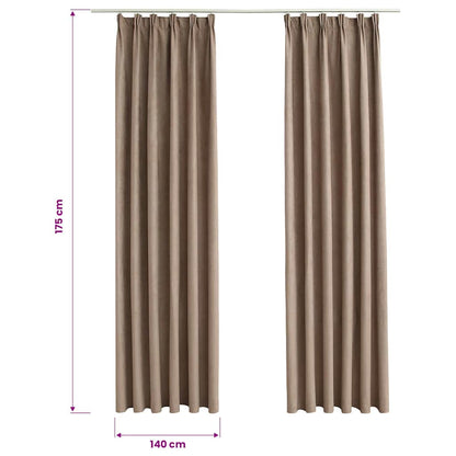 Tende Oscuranti con Ganci 2 pz Grigio Talpa 140x175 cm