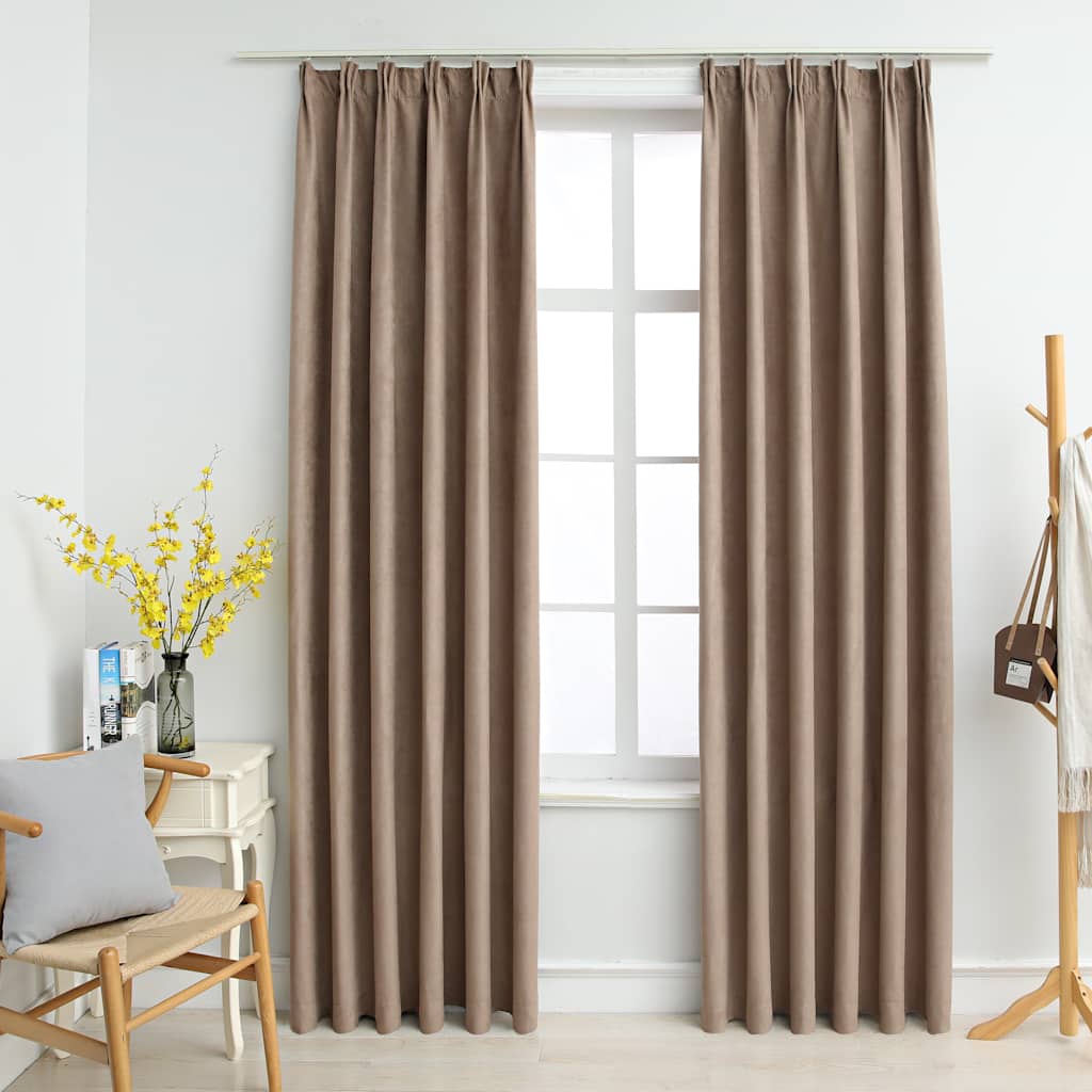 Tende Oscuranti con Ganci 2 pz Grigio Talpa 140x245 cm | homemem39